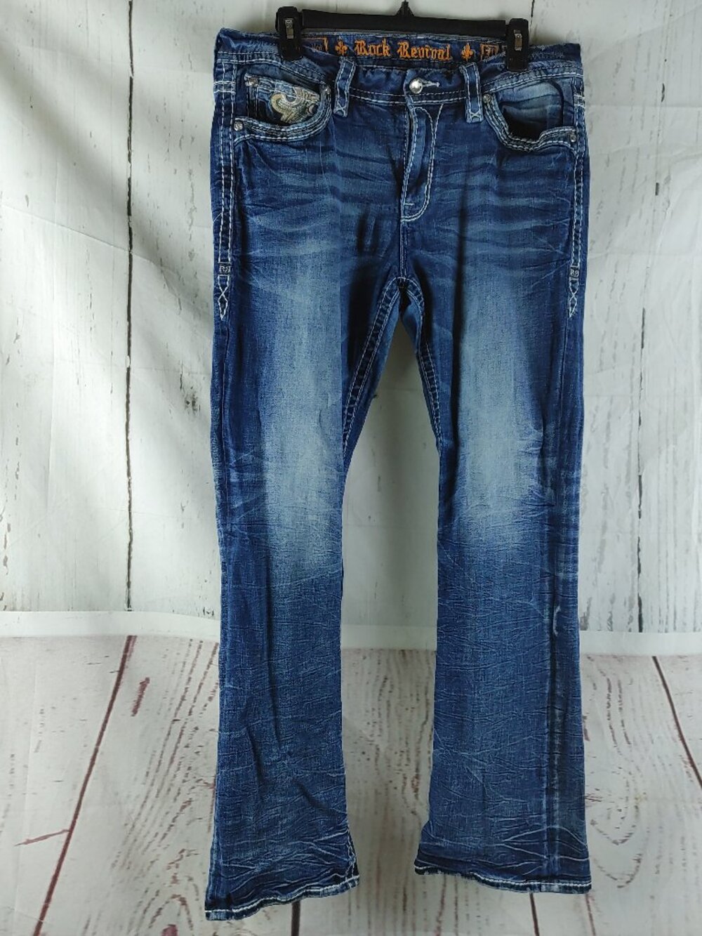 Rock Revival Danika Easy Bootcut Womens Size 31 Blue Stretch Denim Jeans 34x30